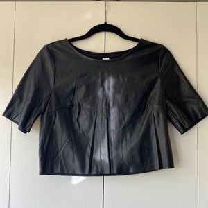 NWOT Vegan Leather Crop Top